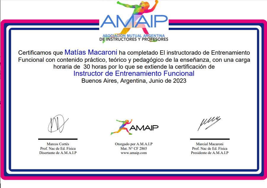 Certificado de amaip